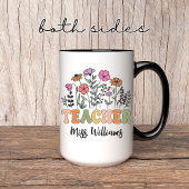 Mug Custom Wildflower Teacher Mug, Graduation Gift