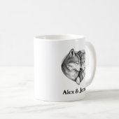 Mug Custom Wolf Couple Names Personalized (Devant droit)
