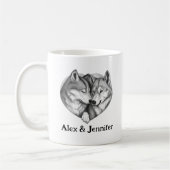 Mug Custom Wolf Couple Names Personalized (Gauche)