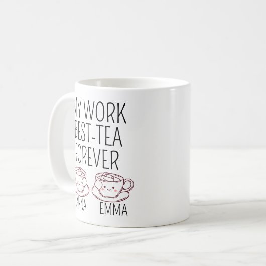 Mug Custom Work Bestie gift, Coworker leaving Gift (Devant gauche)