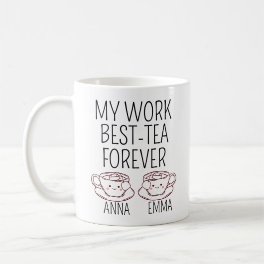Mug Custom Work Bestie gift, Coworker leaving Gift (Gauche)