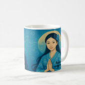 Mug Custom Zen Méditation art Mindfult Yoga Bleu (Devant droit)