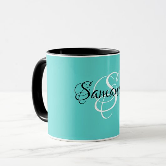 Mug Customisé avec votre nom et votre script initial (Devant gauche)