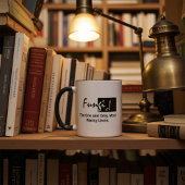 Mug Customisé Champignons Funny Pun, noir et blanc