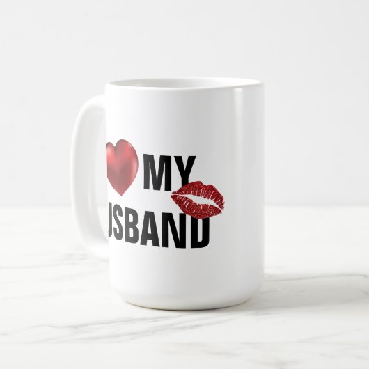 Mug customisé, Personnaliser l'amour mari ou femme (Devant gauche)