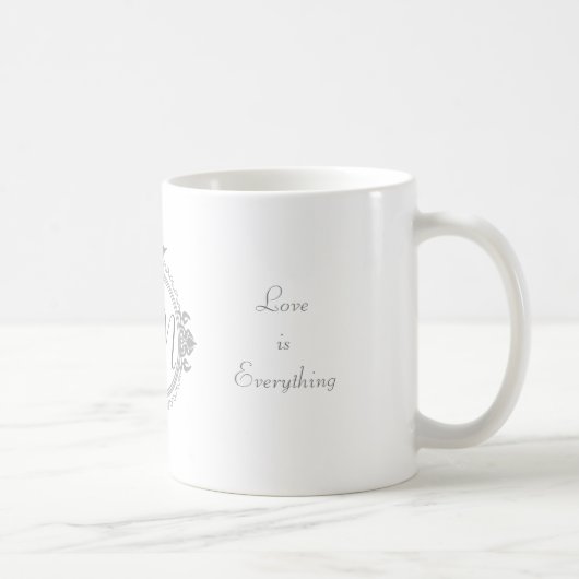 Mug Customiser les noms, initiales et phrase Aimer (Droite)