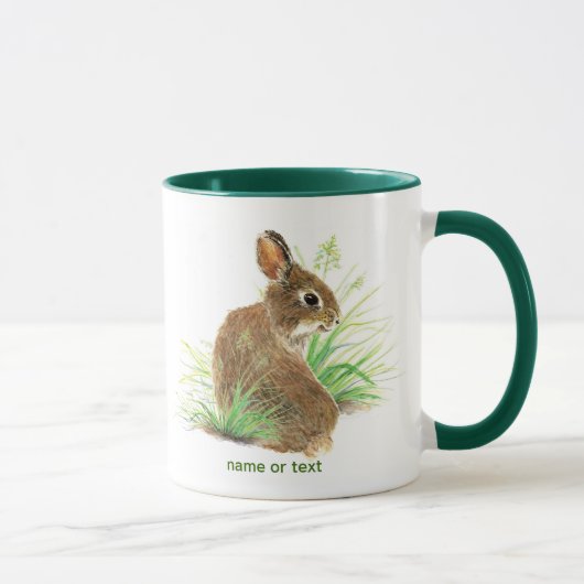 Mug Customisez ce Curious Rabbit, Aquarelle Animal (Droite)