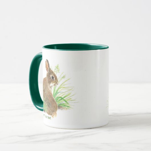 Mug Customisez ce Curious Rabbit, Aquarelle Animal (Devant gauche)