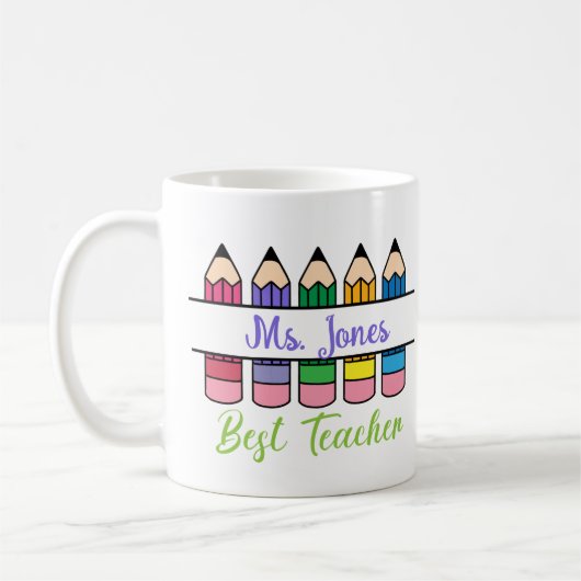 Mug Customizable Best Teacher Appreciation (Gauche)