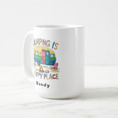 Mug Customizable Camper "Camping is Happy Place" (Devant gauche)