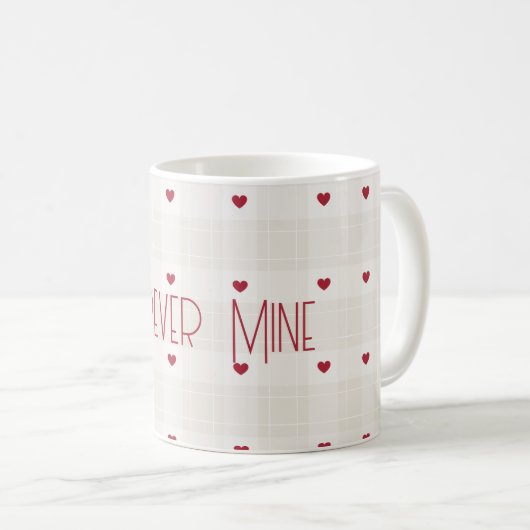 Mug Customizable Forever Mine Romantic Heart Pattern (Devant droit)