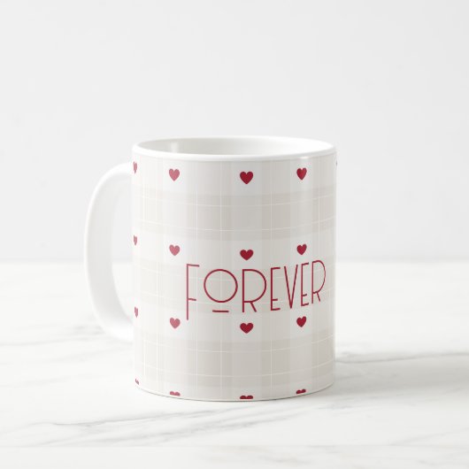 Mug Customizable Forever Mine Romantic Heart Pattern (Devant gauche)