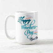 Mug Customizable Pastel Blue Happy Teachers Day (Gauche)
