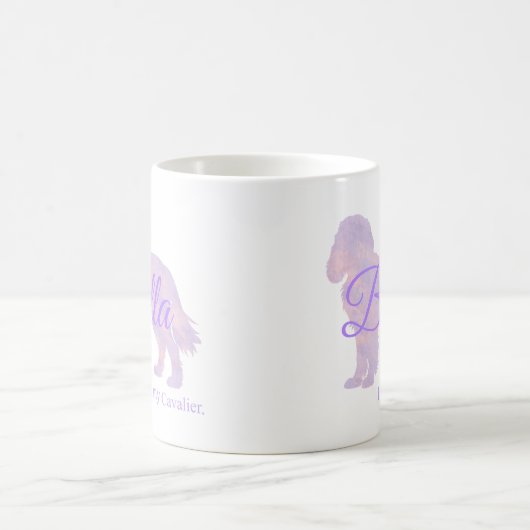 Mug Customizable Pastel Purple Cavalier King Charles   (Centre)