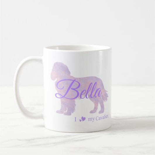 Mug Customizable Pastel Purple Cavalier King Charles (Gauche)