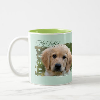 Mug Customizable Pet Photo - "My Faithful Friend" Tweekleurige Koffiemok