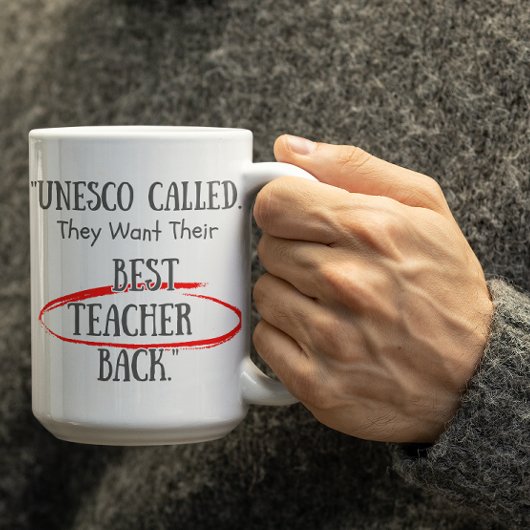 Mug Customizable UNESCO asking for their Bestteachers