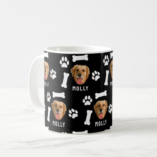 Mug Customized Dog Pet Photo & Name Black (Devant gauche)