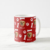 Mug Customized Dog Pet Photo & Name Red (Devant droit)