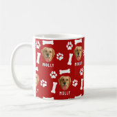 Mug Customized Dog Pet Photo & Name Red (Gauche)