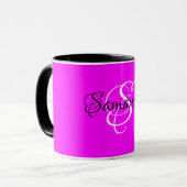 Mug Customized Magenta Color Monogram (Devant gauche)