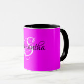 Mug Customized Magenta Color Monogram (Devant droit)