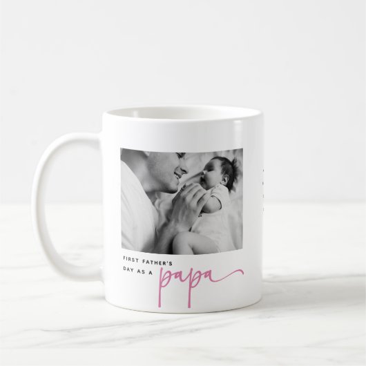 Mug Cute 1st Father's Day, Papa Photo Collage (Gauche)