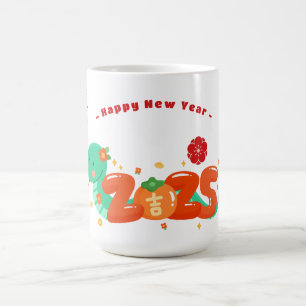 Mug Cute 2025 serpent de caricature Zodiac Nouvel An c