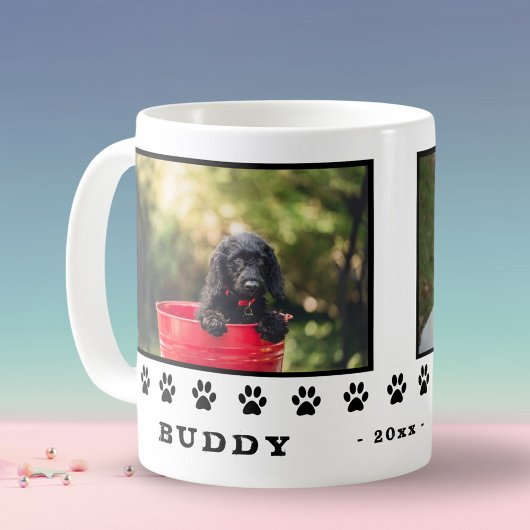 Mug Cute 2 Chiens Black Paws Photo de vacances Keepsak