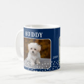 Mug Cute 2 Chiens Photo Names Motif étoile Bleu (Devant gauche)