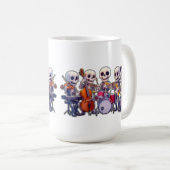 Mug Cute 3D Skeleton Music Band – Adorable Cartoon Con (Devant droit)