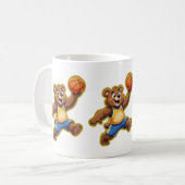 Mug Cute 3D Teddy Bear Playing Basketball – Adorable S (Devant gauche)