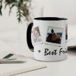 Mug Cute 4 photo Best Friends<br><div class="desc">Mignonne tasse avec 4 photos de votre choix et le texte 'Best Friends' avec deux petits coeurs noirs. Ferait un grand cadeau pour une bestie,  demoiselle d'honneur,  soeur,  couples,  enfants,  grand-mère etc. Super facile à personnaliser.</div>