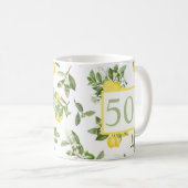 Mug Cute 50e anniversaire Citron Citrus Botanique (Devant droit)