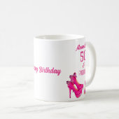 Mug Cute 50th Birthday Hot rose High Heels Nom Cadeau (Devant droit)