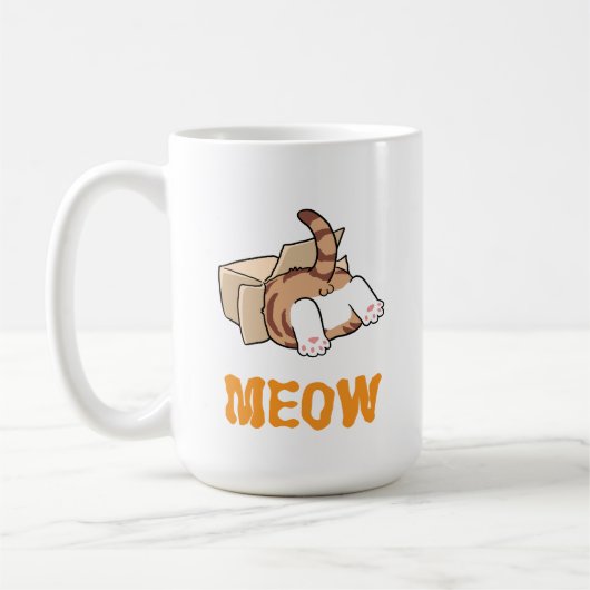 Mug Cute Adorable Jouer Chat Carton Drôle Amusant (Gauche)