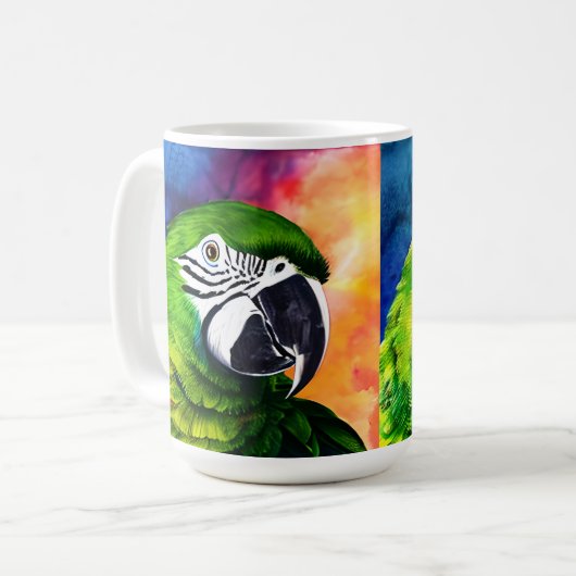 Mug Cute AI Généré Perrots Gros Plan (Devant gauche)