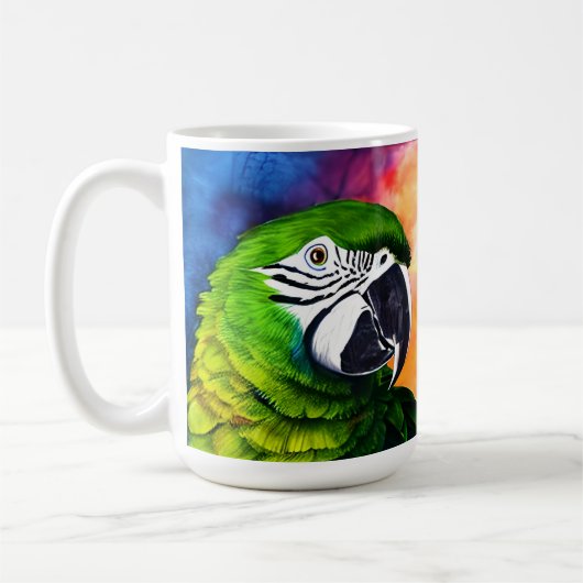 Mug Cute AI Généré Perrots Gros Plan (Gauche)