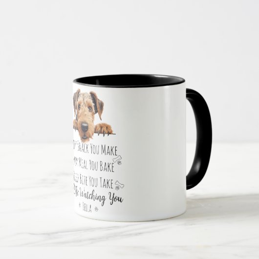 Mug Cute Airedale Chien drôle Personnalisé (Devant droit)