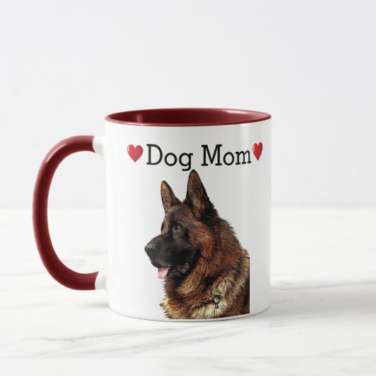 Mug Cute Allemand Berger Coeur Chien Maman Chiot (Gauche)