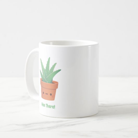 Mug Cute Aloe There Hello There Funky Greeting Pun (Devant gauche)