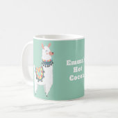 Mug Cute Alpaca Llama Mint Coca chaud vert (Devant gauche)