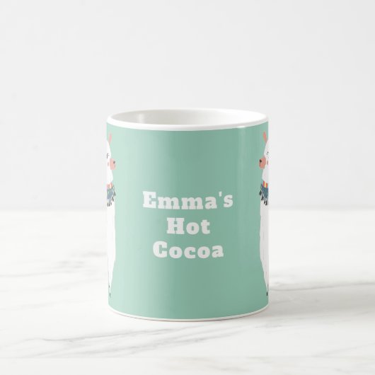 Mug Cute Alpaca Llama Mint Coca chaud vert (Centre)