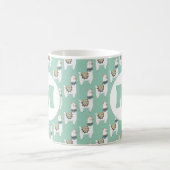 Mug Cute Alpaca Llama Mint Monogramme vert (Centre)