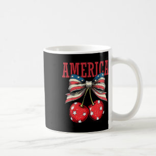Mug Cute America Cherries Coquette Bow Funny Cherry 4t