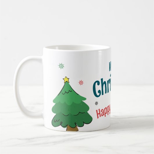 Mug Cute and Joy Draw Litte Tree Merry Christmas  (Gauche)