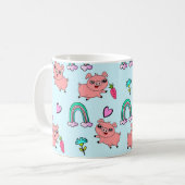 Mug Cute and Quirky Pigs and Rainbows Pattern (Devant gauche)