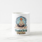 Mug Cute Anime Boy Drinking Coffee in Winter (Centre)