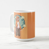 Mug Cute Anime Boy in Clownfish Costume drinking Coffe (Devant gauche)