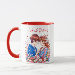 Mug Cute Anime Couple Cuddin Personnalisé